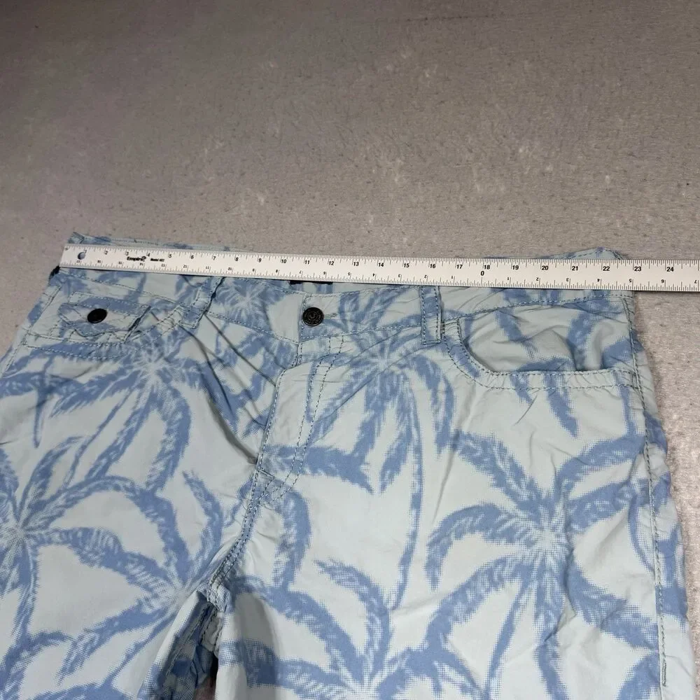 TRUE RELIGION Ricky Board Shorts 12” Swim Trunks Men’s 42 Palm Trees Relaxed Fit